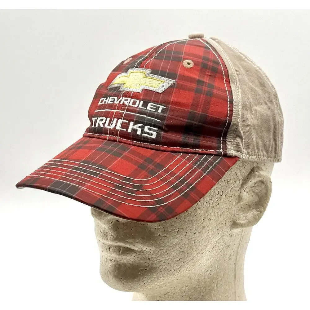 Chevrolet Trucks Hat Plaid Two-Tone Cruisin Sports GM Licensed Chevy Trucker Cap